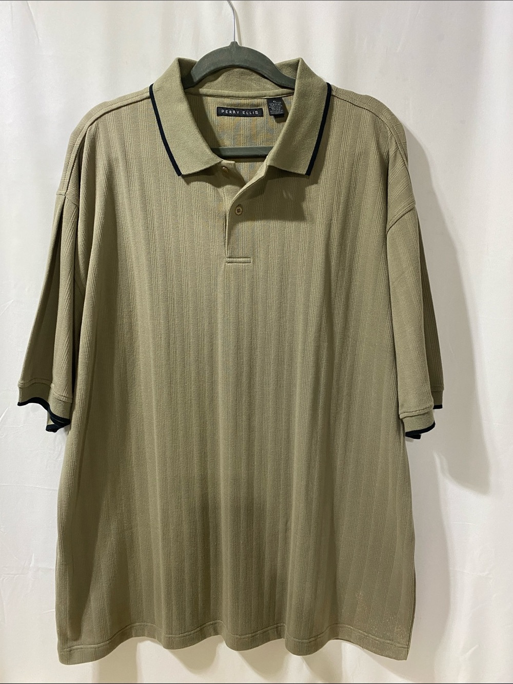Perry Ellis Olive Polo with Black Trim